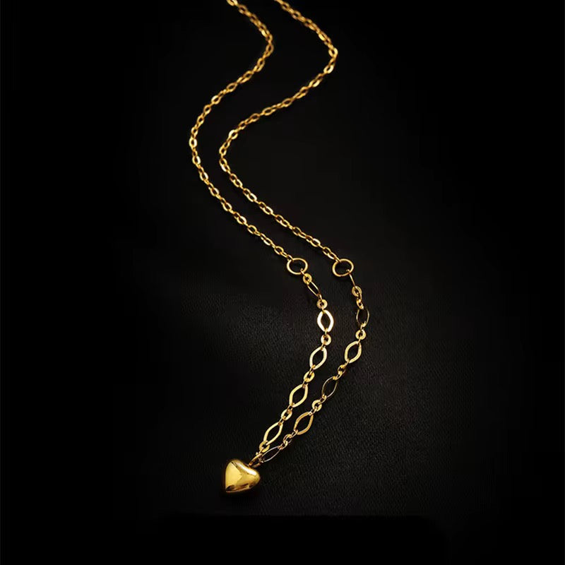 Minimal Thin Chained Heart Shaped Necklace