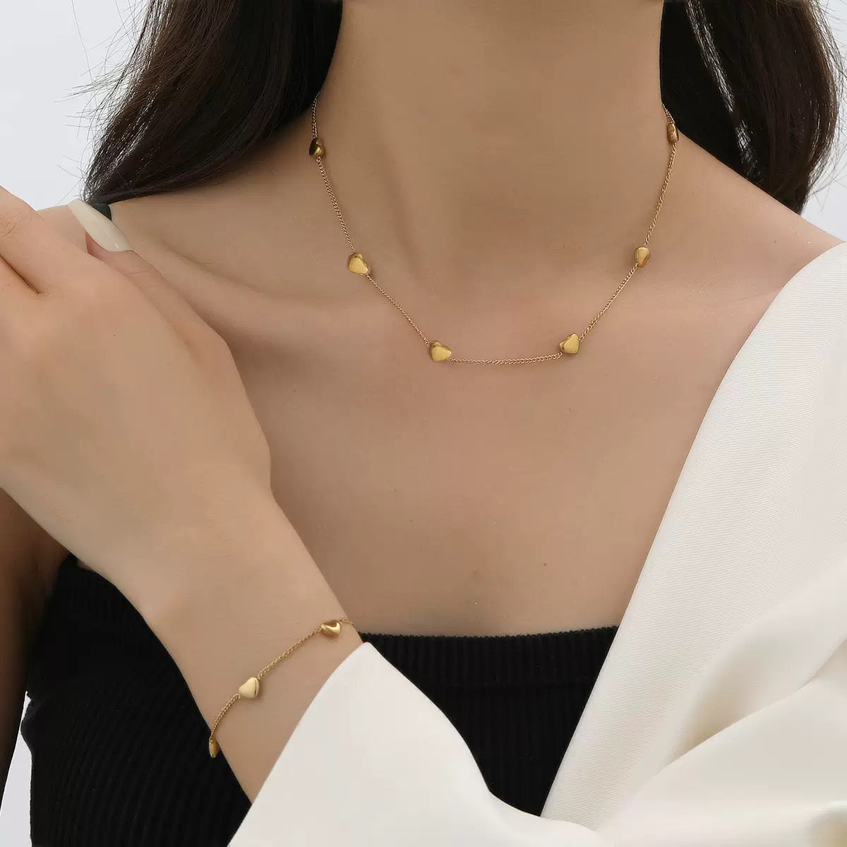 Heart Shape Gold Plate Bracelet