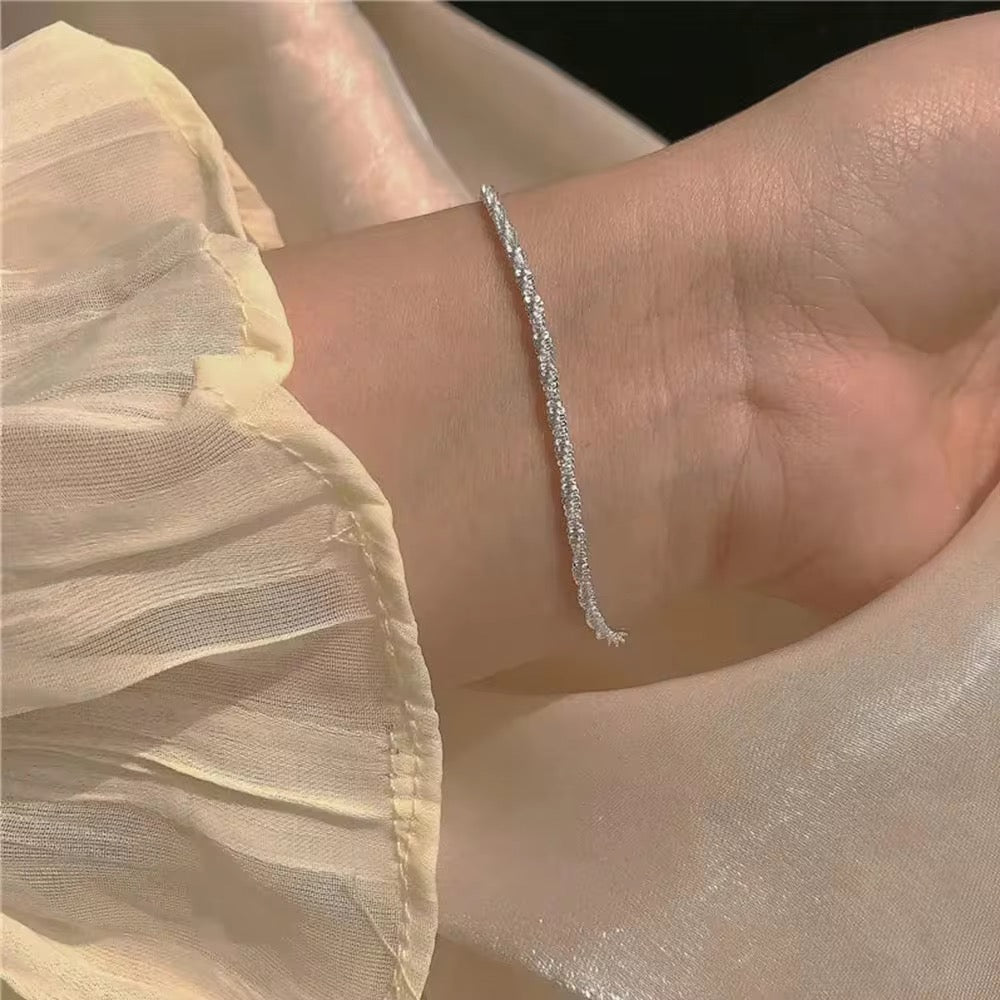 Silver Dust Dainty Chain Bracelet