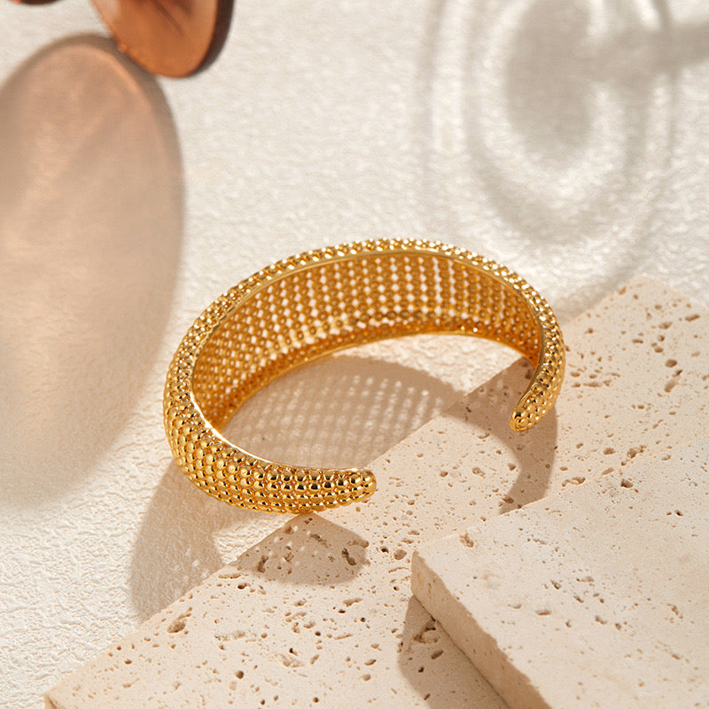 Gold-Plated Mesh Design Bangle