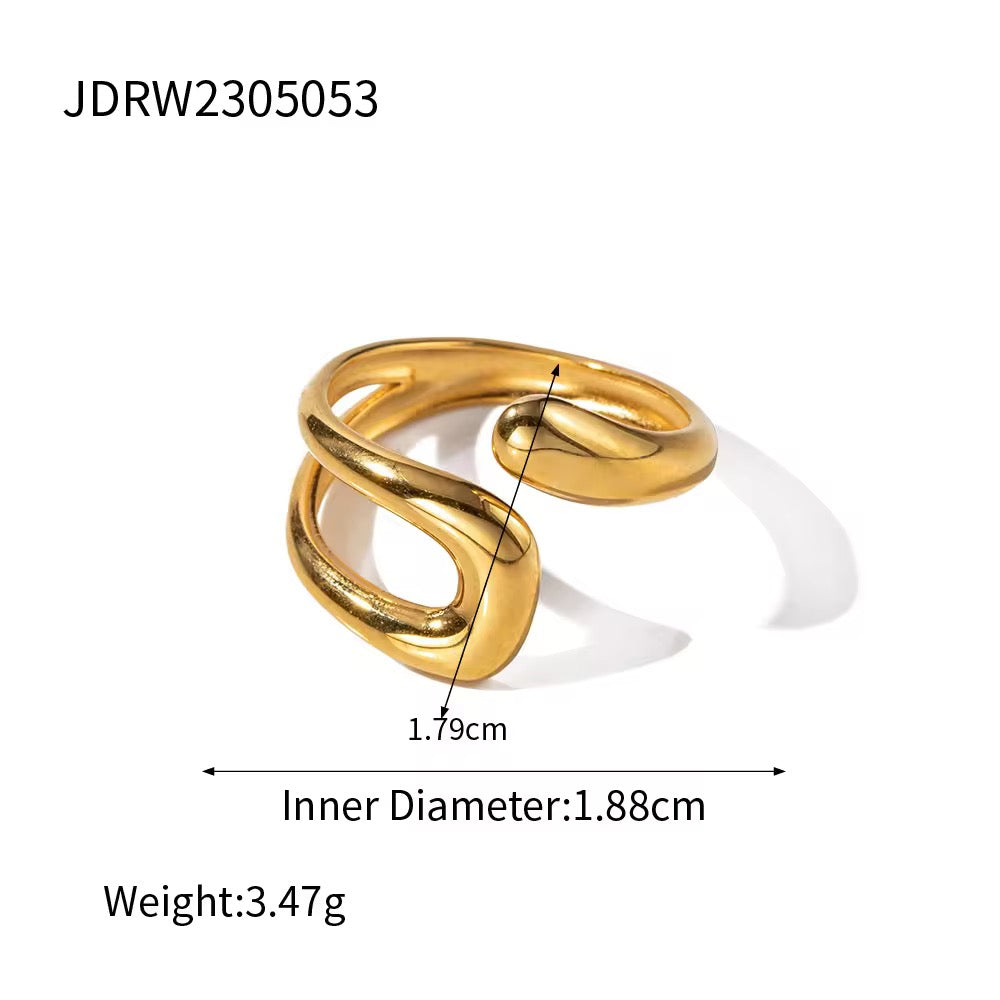Minimalist Gold Plated Infinite Loop Open Ring