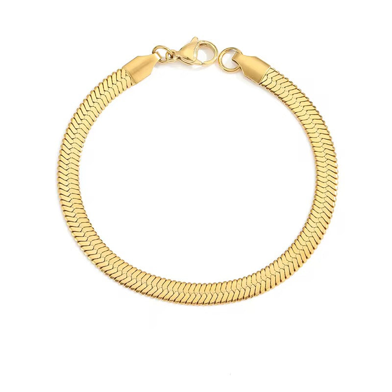 Sleek Gold-Plated Snake Chain Bracelet