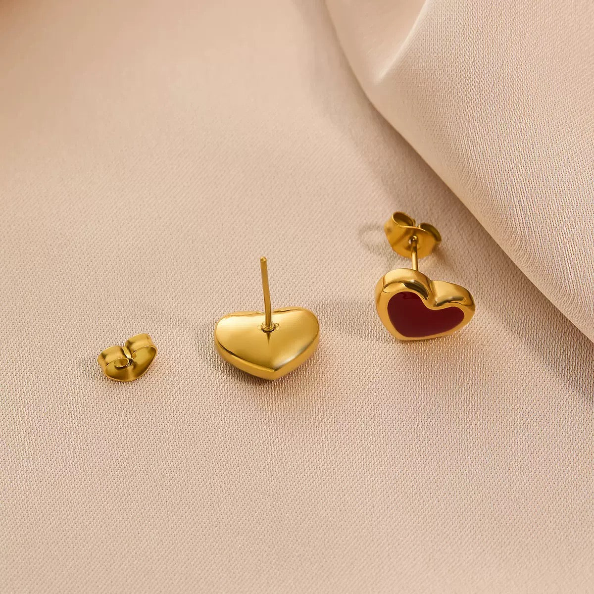 Classic Gold Plated Maroon Studs