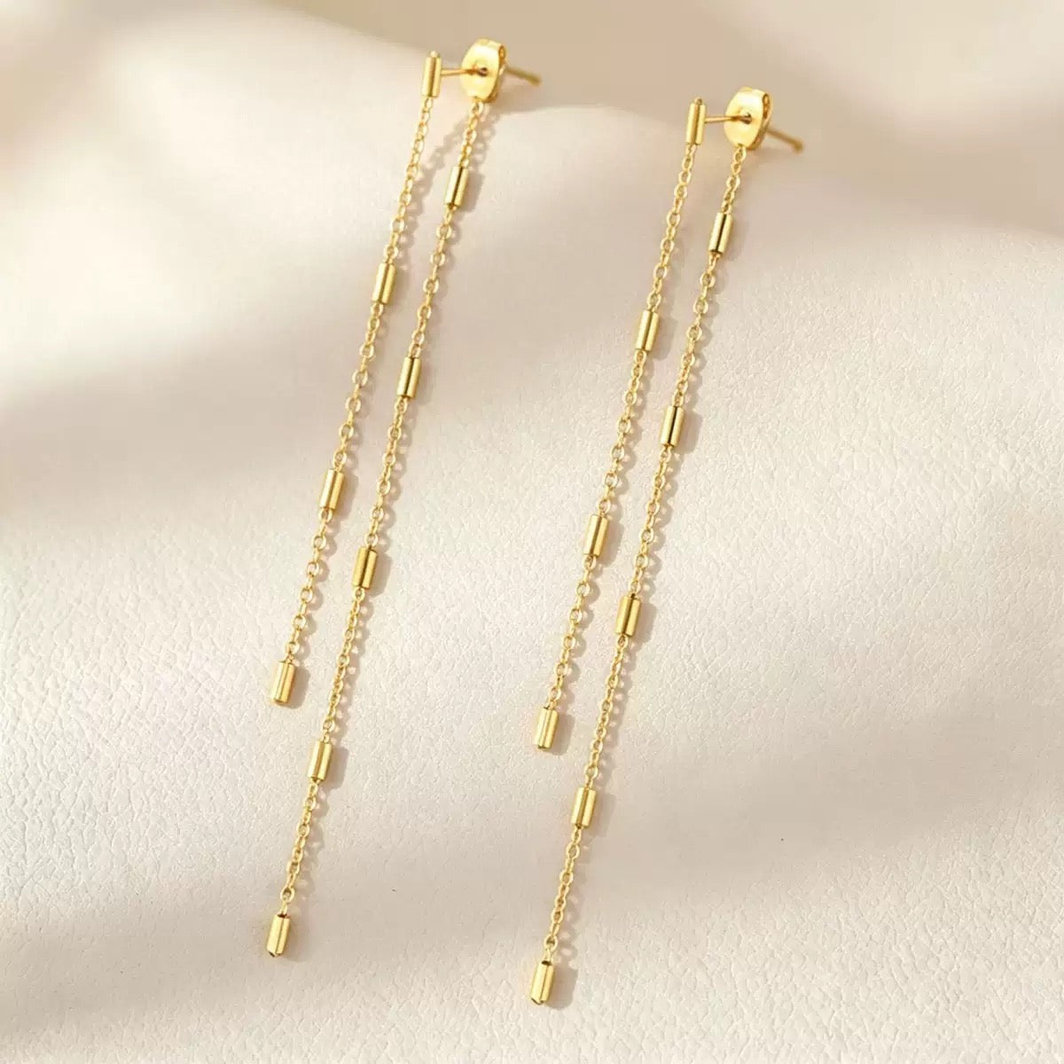 Aurelia Double Drop Chain Earrings