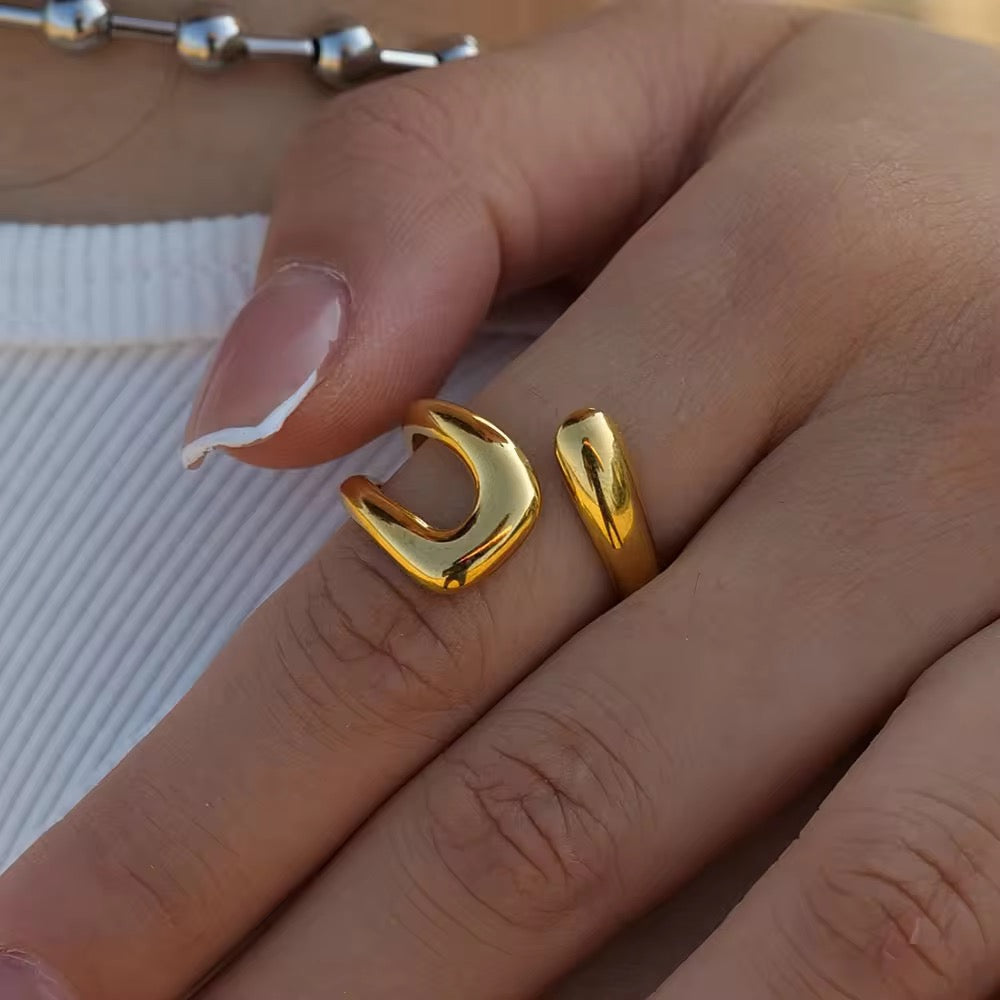 Minimalist Gold Plated Infinite Loop Open Ring