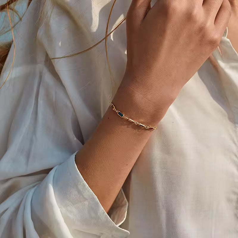 Rainbow baguette Gold Plated Bracelet