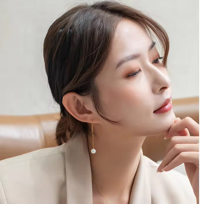 Gold Plated Pearl Drop Earrings