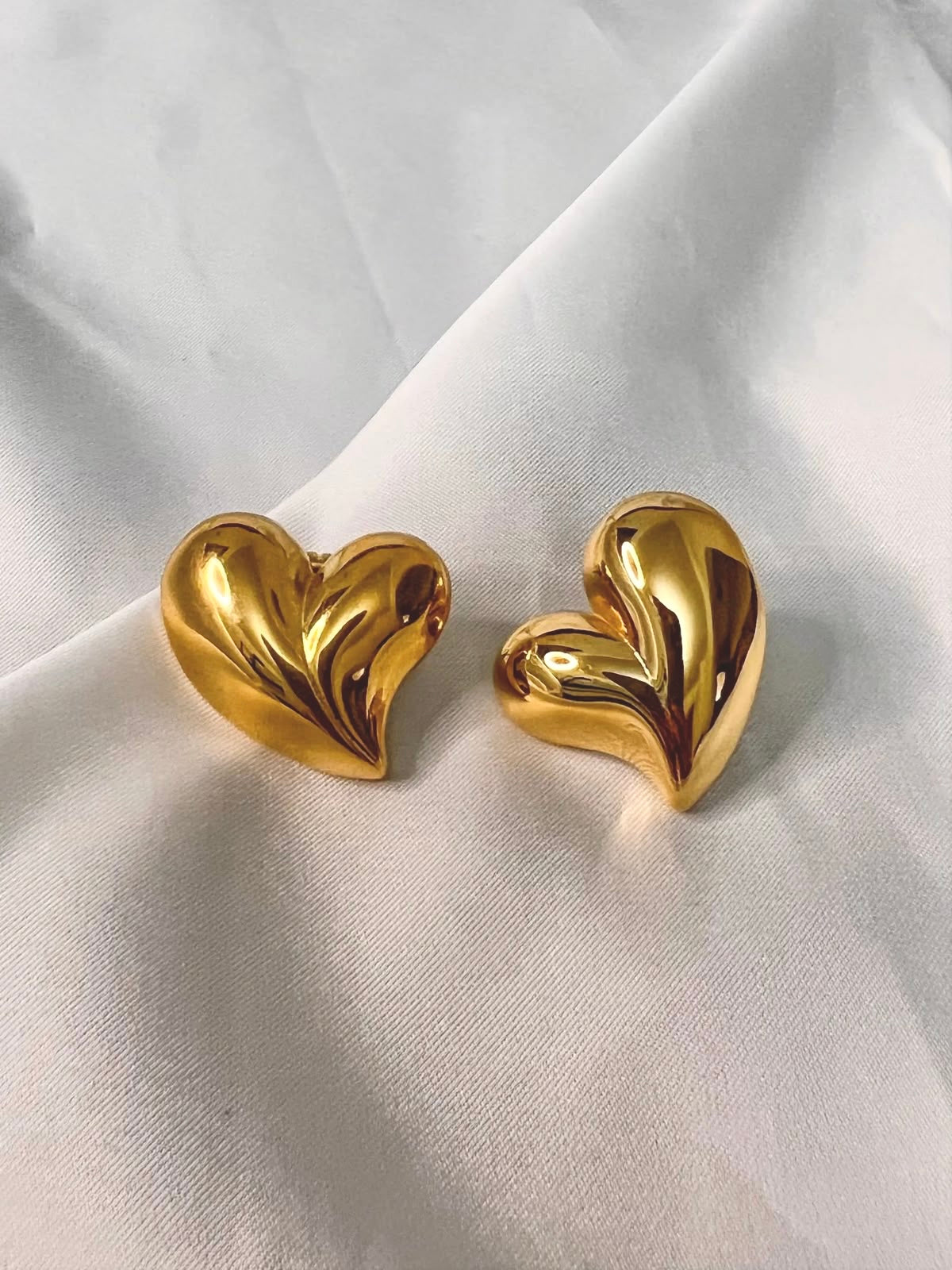 Luxe Heart Gold Plated Earrings