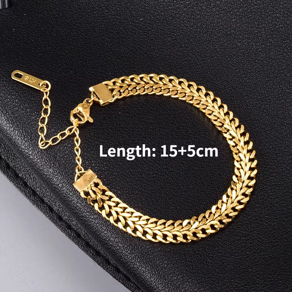 Thick Chained Gold Plated Waterproof Bracelet