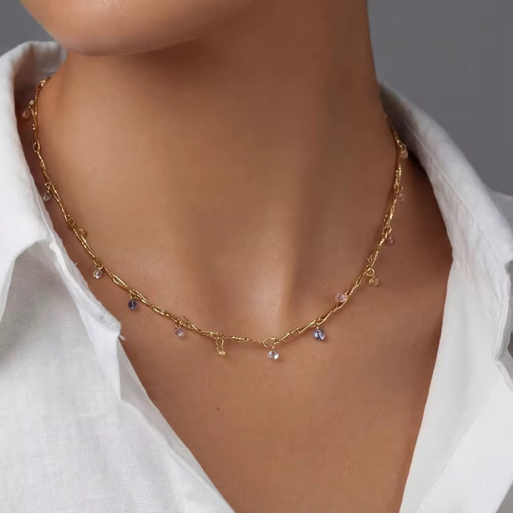 Pastel Crystal Charm Necklace