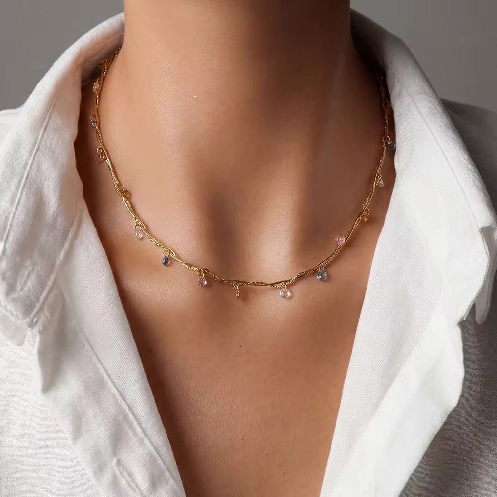 Pastel Crystal Charm Necklace