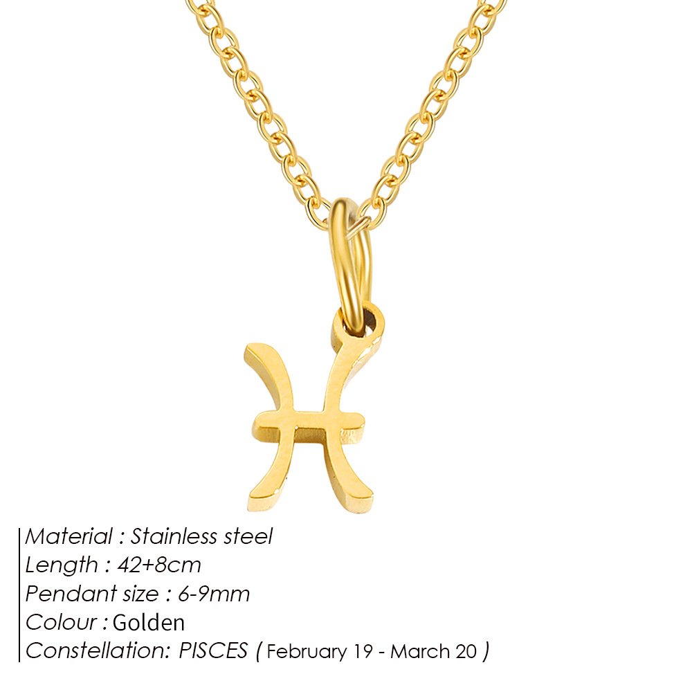 Personalized Zodiac Sign Gold Plated Necklace