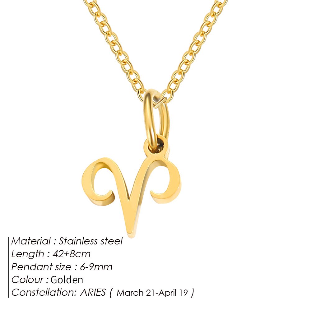 Personalized Zodiac Sign Gold Plated Necklace