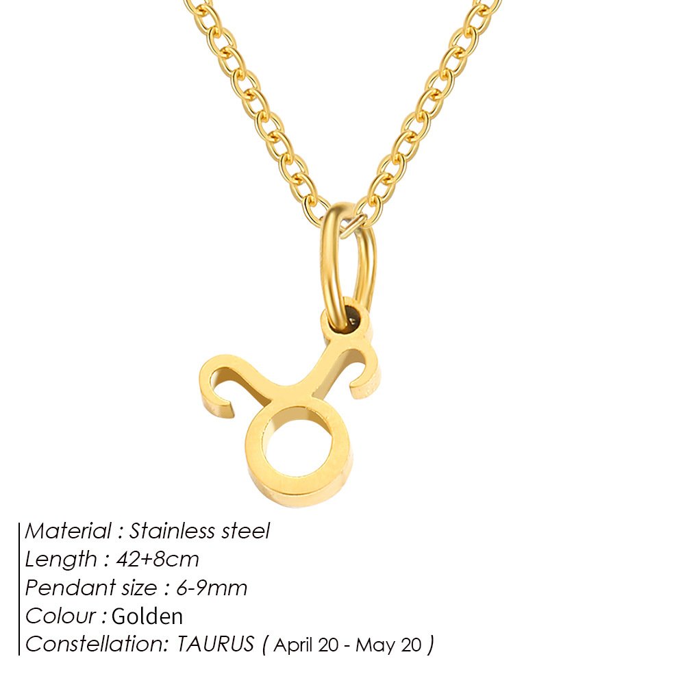 Personalized Zodiac Sign Gold Plated Necklace