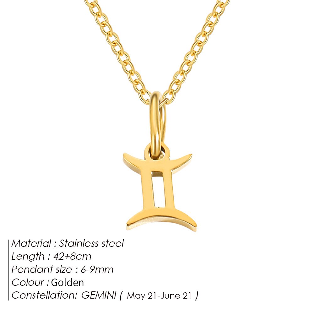 Personalized Zodiac Sign Gold Plated Necklace