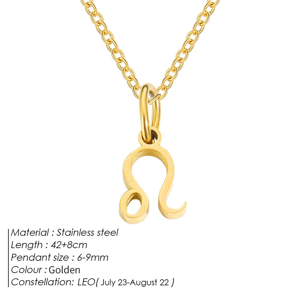 Personalized Zodiac Sign Gold Plated Necklace