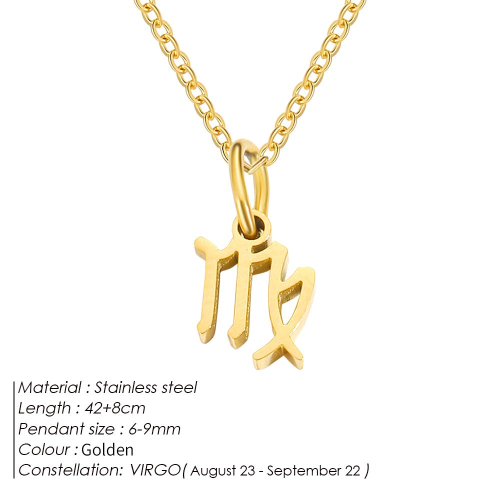 Personalized Zodiac Sign Gold Plated Necklace