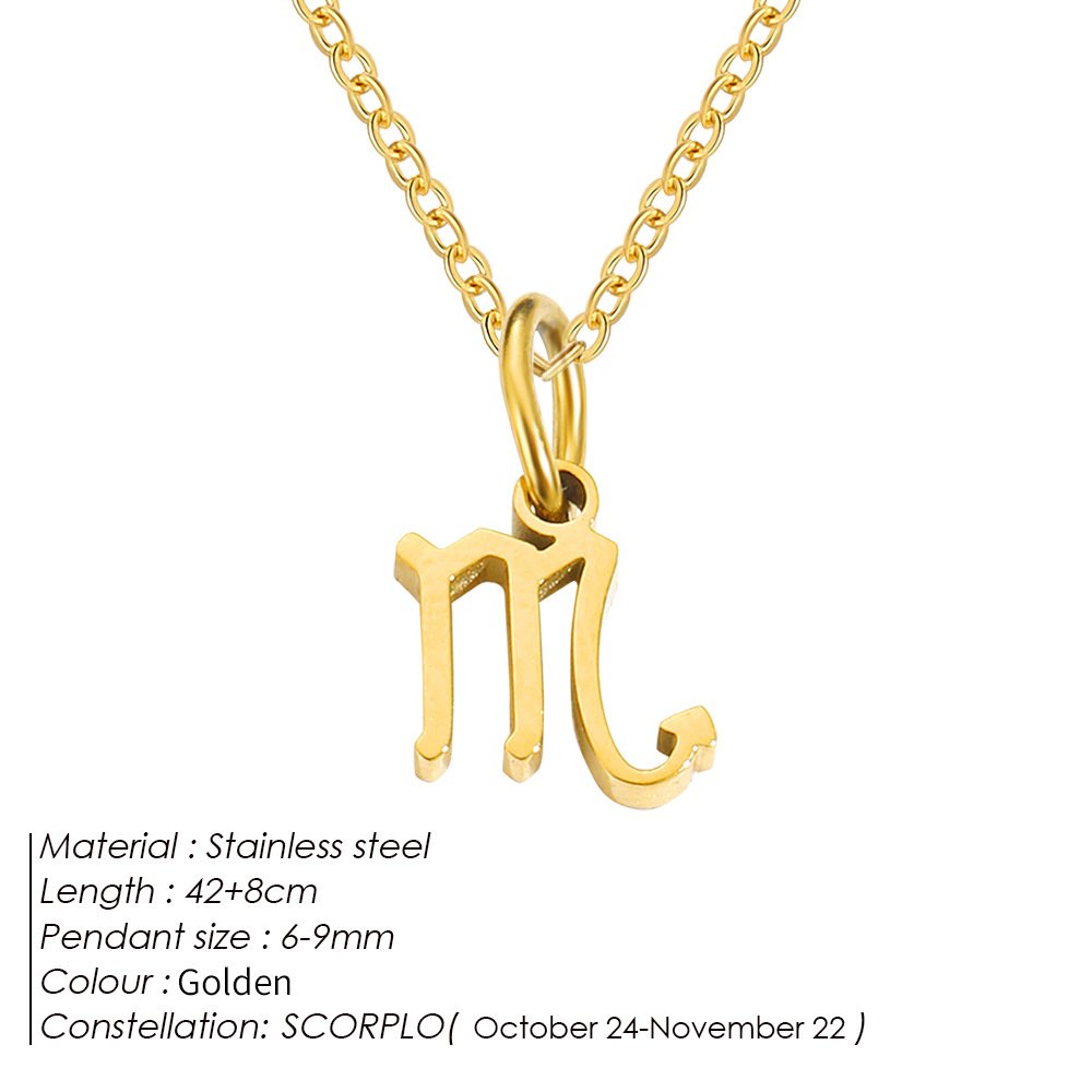 Personalized Zodiac Sign Gold Plated Necklace