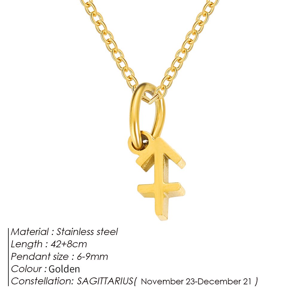 Personalized Zodiac Sign Gold Plated Necklace