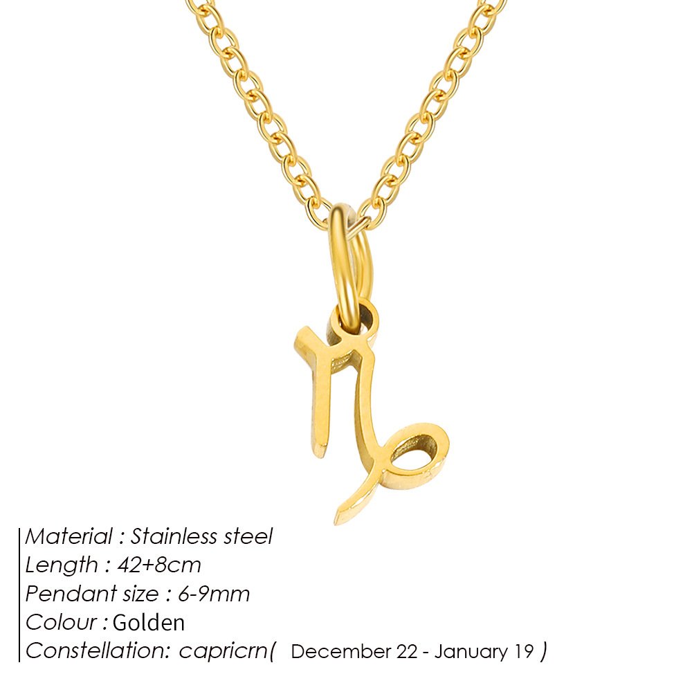Personalized Zodiac Sign Gold Plated Necklace