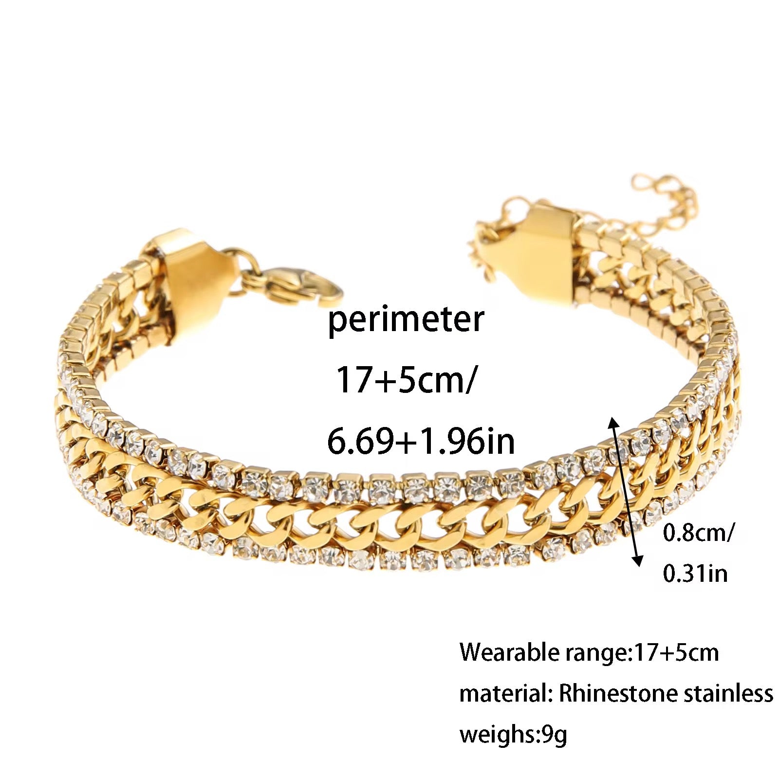 Crystal Edge Cuban Link Bracelet