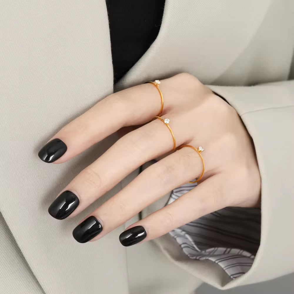 Gold Plated Minimal Single Crystal Ring