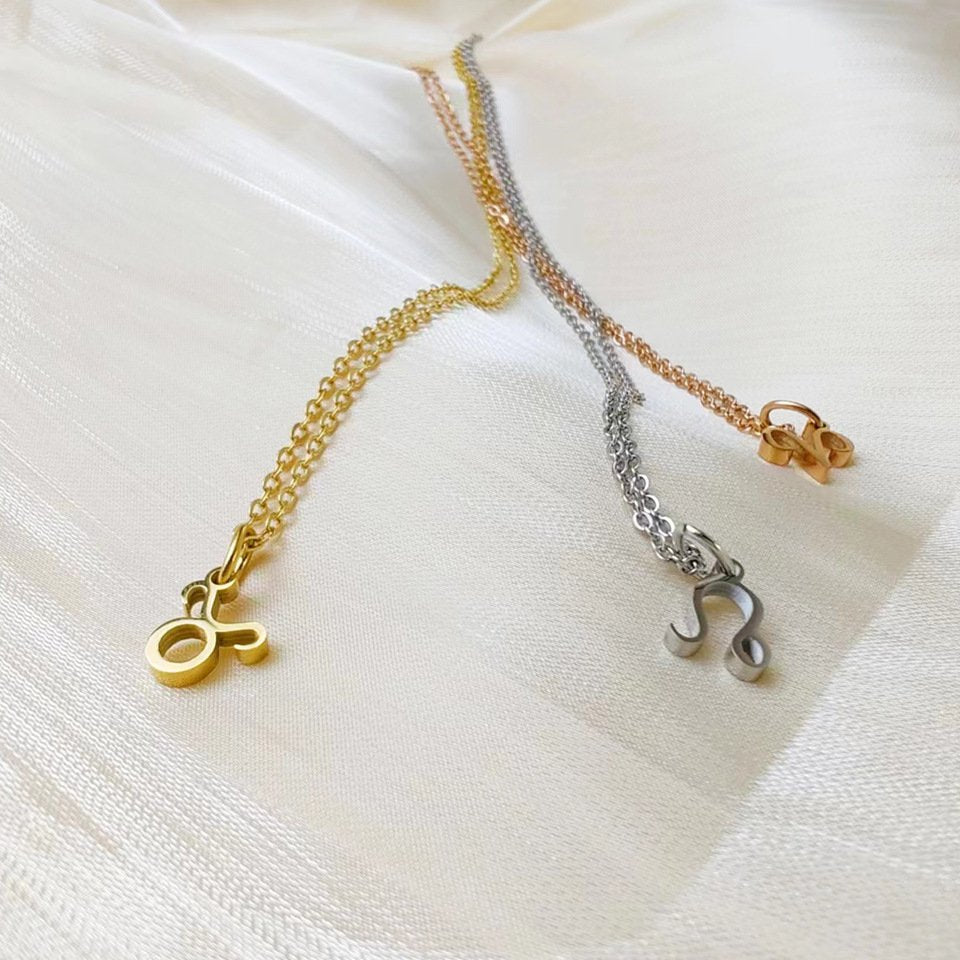 Personalized Zodiac Sign Gold Plated Necklace