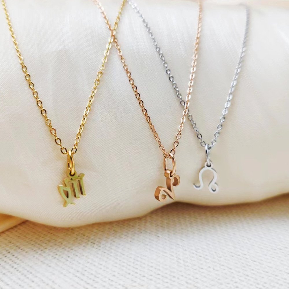 Personalized Zodiac Sign Gold Plated Necklace