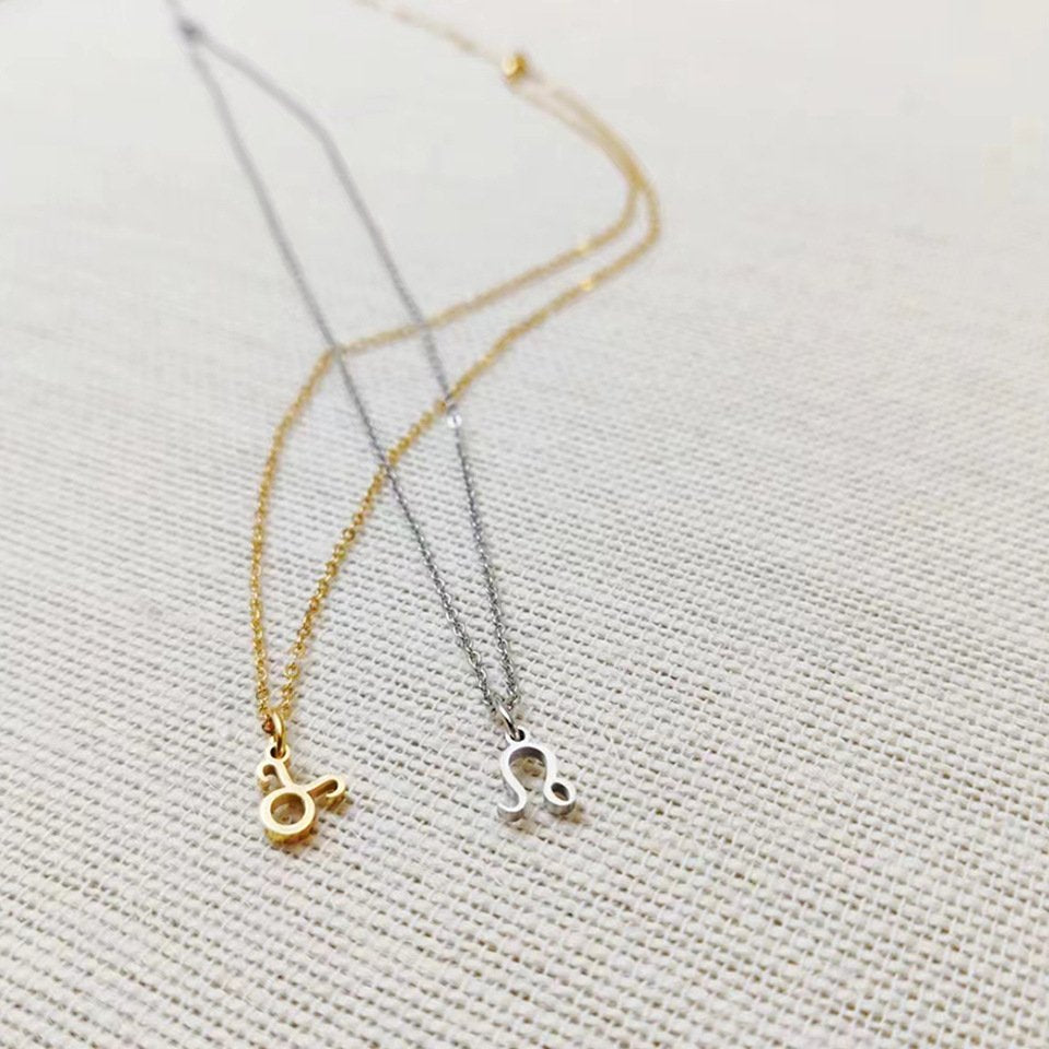 Personalized Zodiac Sign Gold Plated Necklace