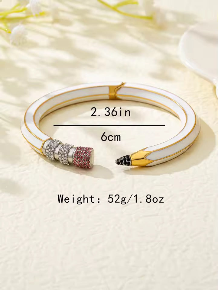 Gold Plated Pencil Open Bangle