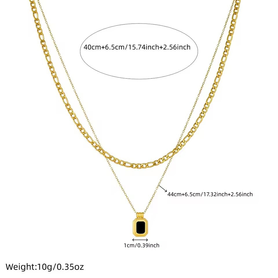 Multi-Layered Black Crystal Necklace