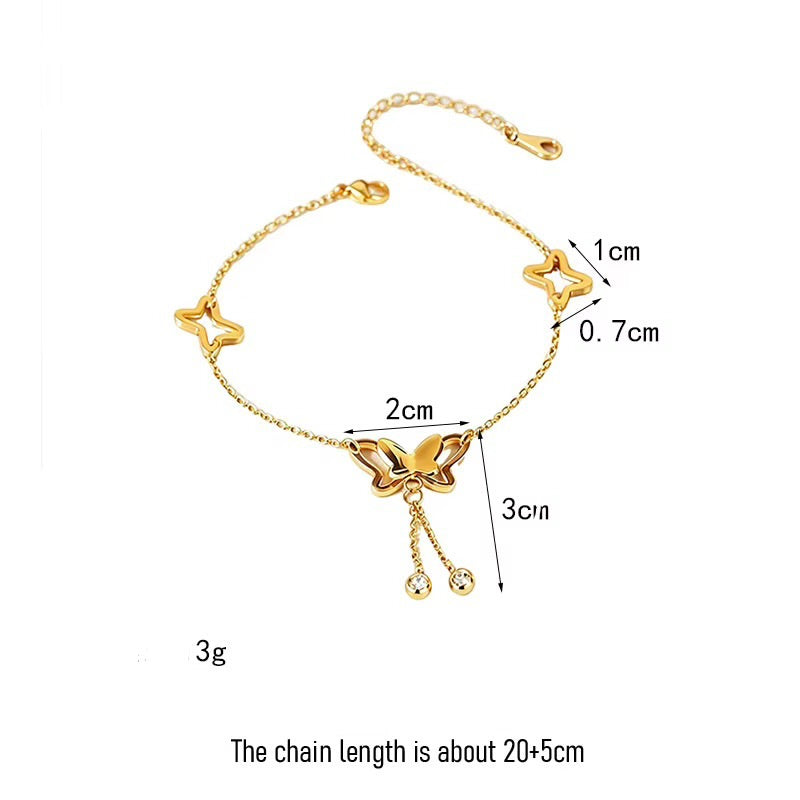 Golden Butterfly Dangle Anklet