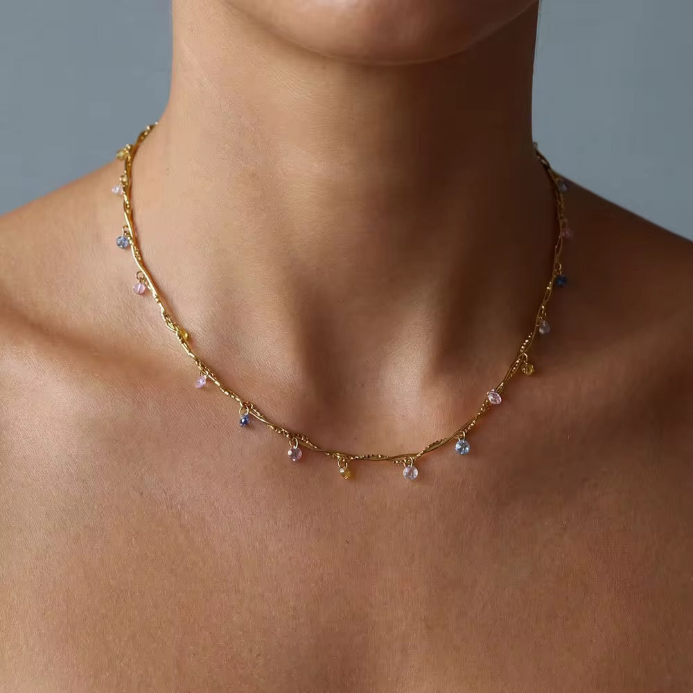 Pastel Crystal Charm Necklace