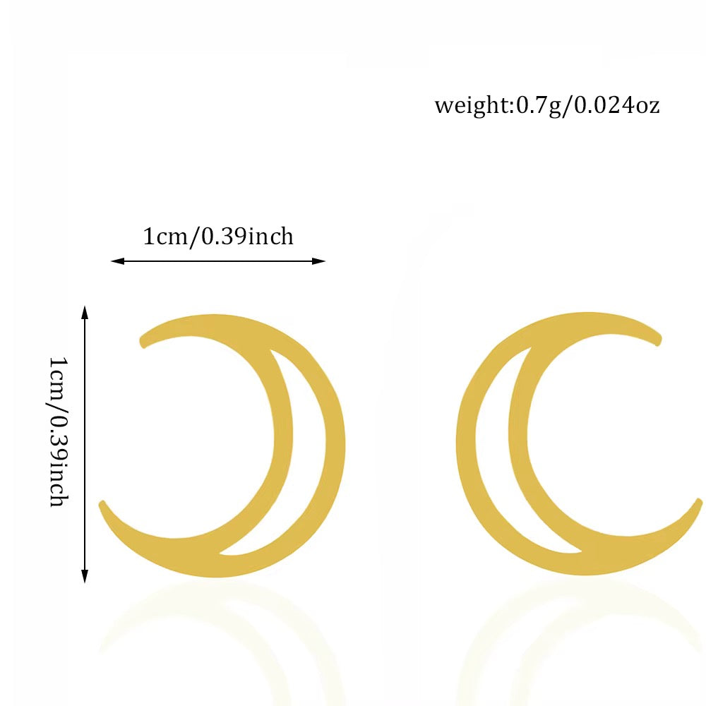 Gleaming Crescent Hollow Moon Earrings