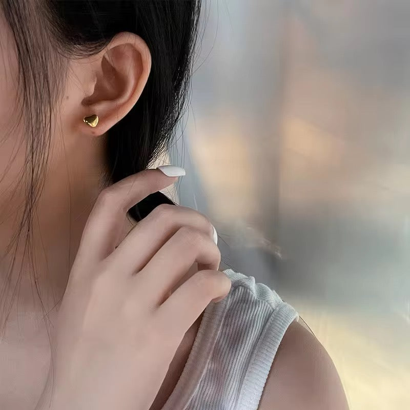 Minimal Heart Shaped gold plated Studs