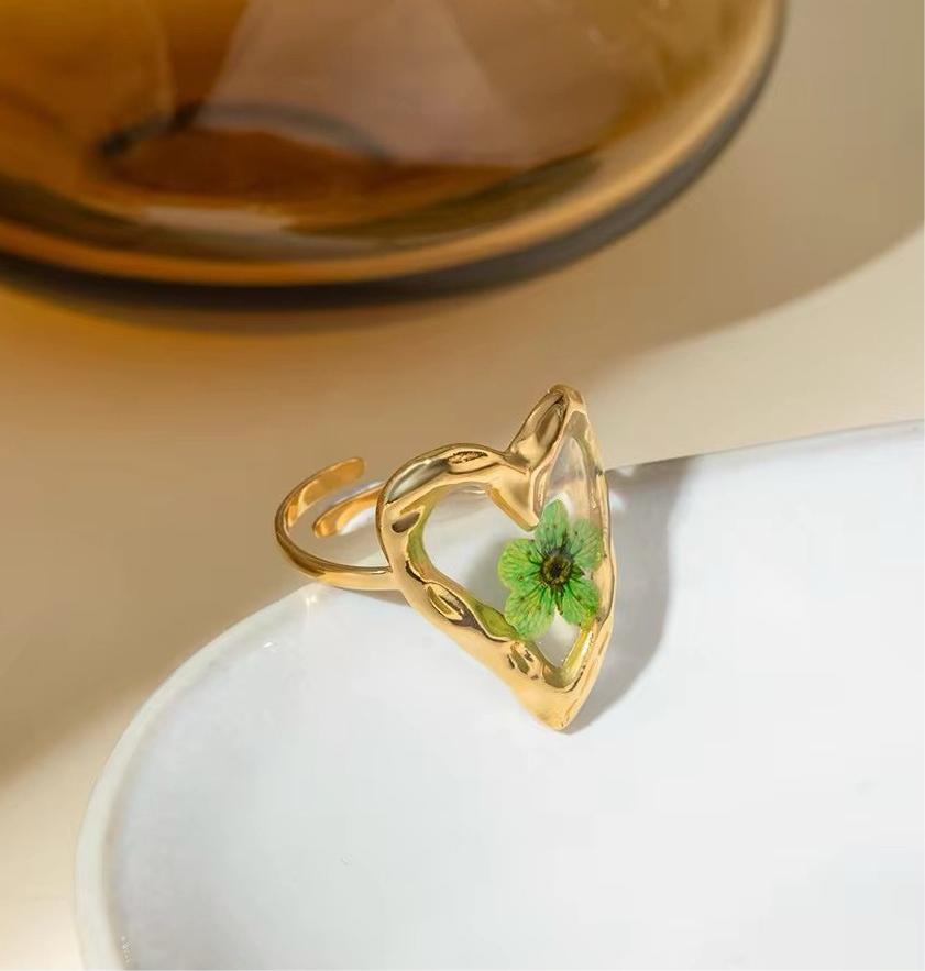 Hand Painted Gold Plated Designer Ring