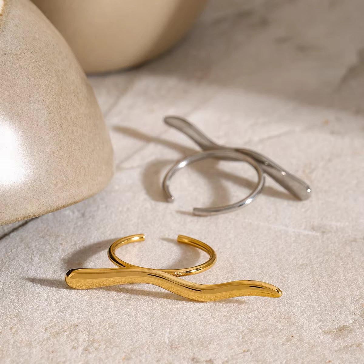 Wavy Open Stackable Ring
