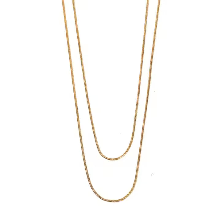 Elegant Gold-Plated Mulit-Layered Long Chain Necklace