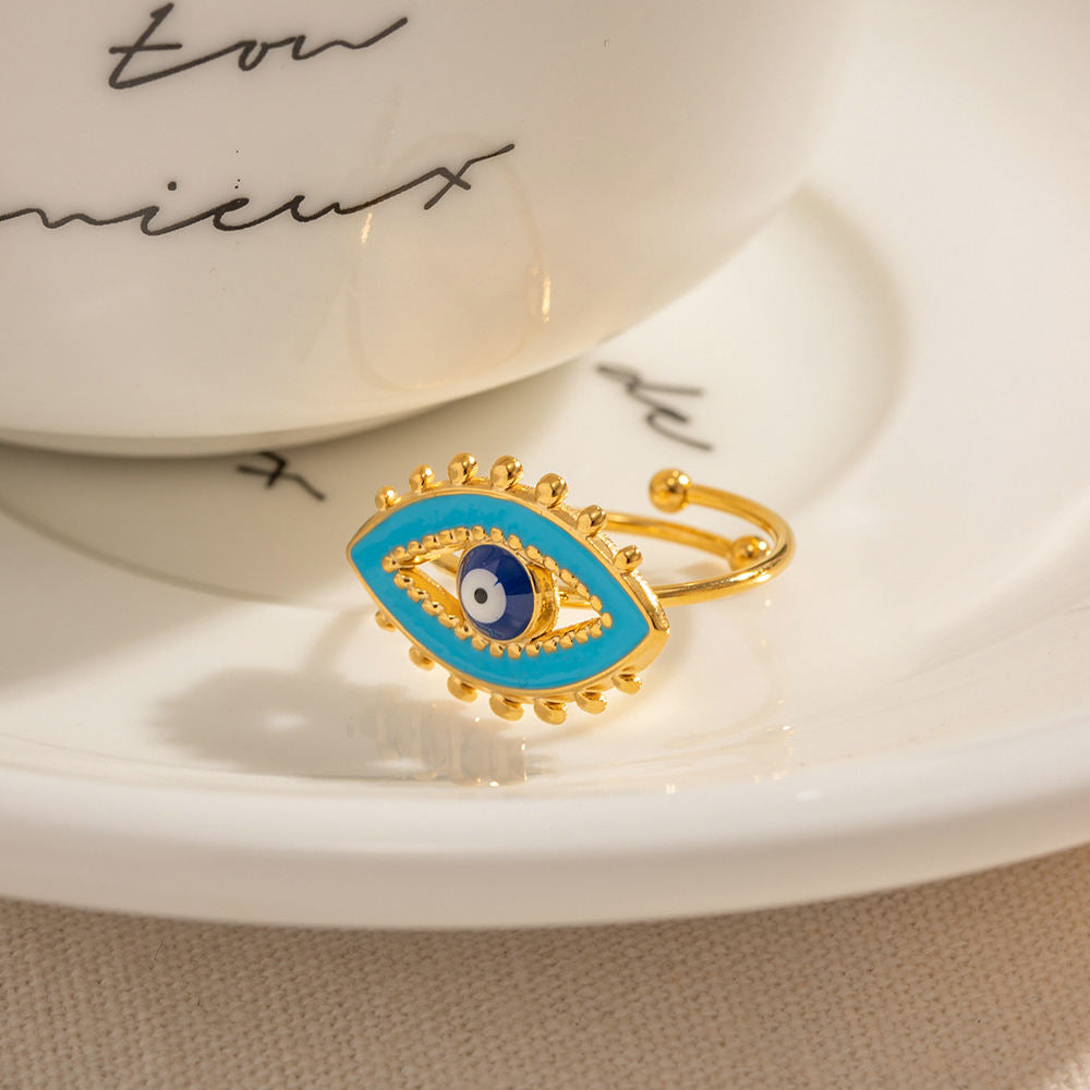 Gold Plated Evil Eye Ring