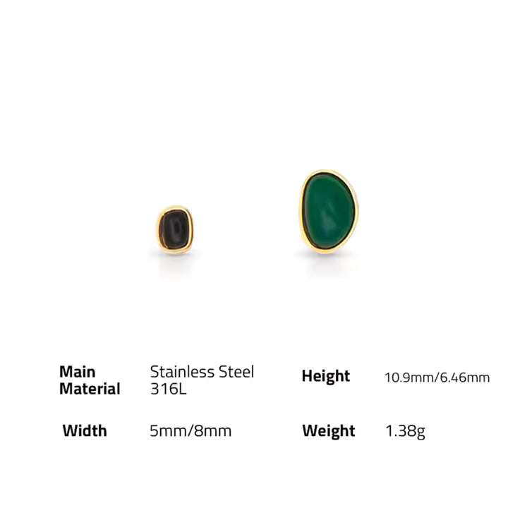 Emerald Drops Gold Plated Stud Earrings