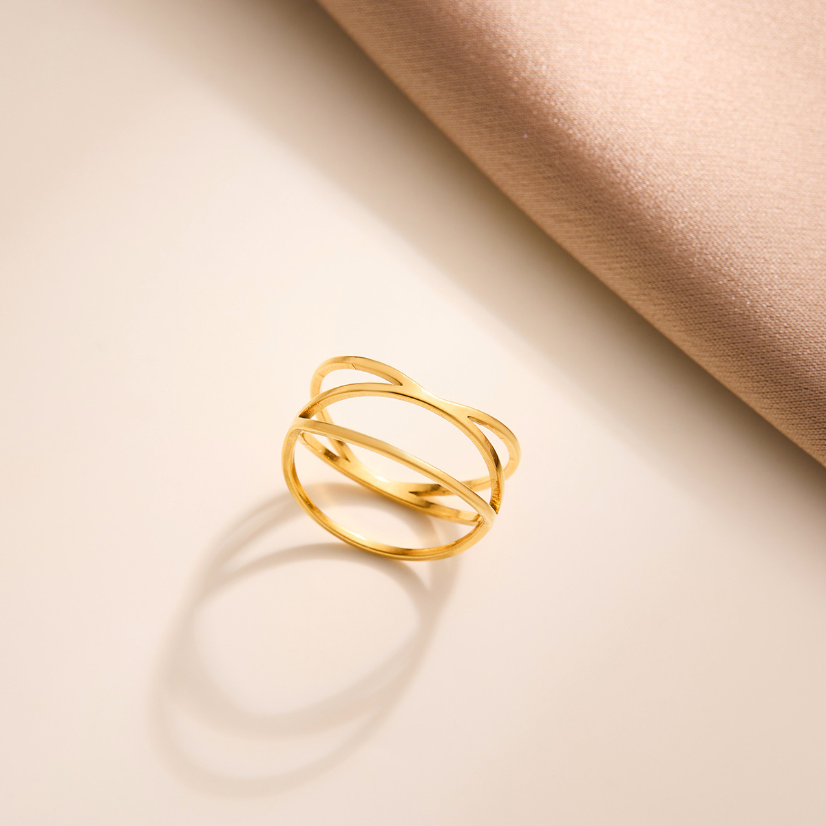 Gold-Plated Intertwined Band Ring