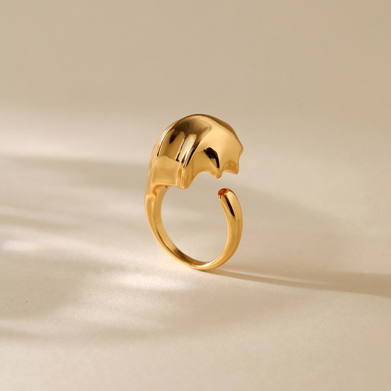 18K Gold-Plated Abstract Wave Ring
