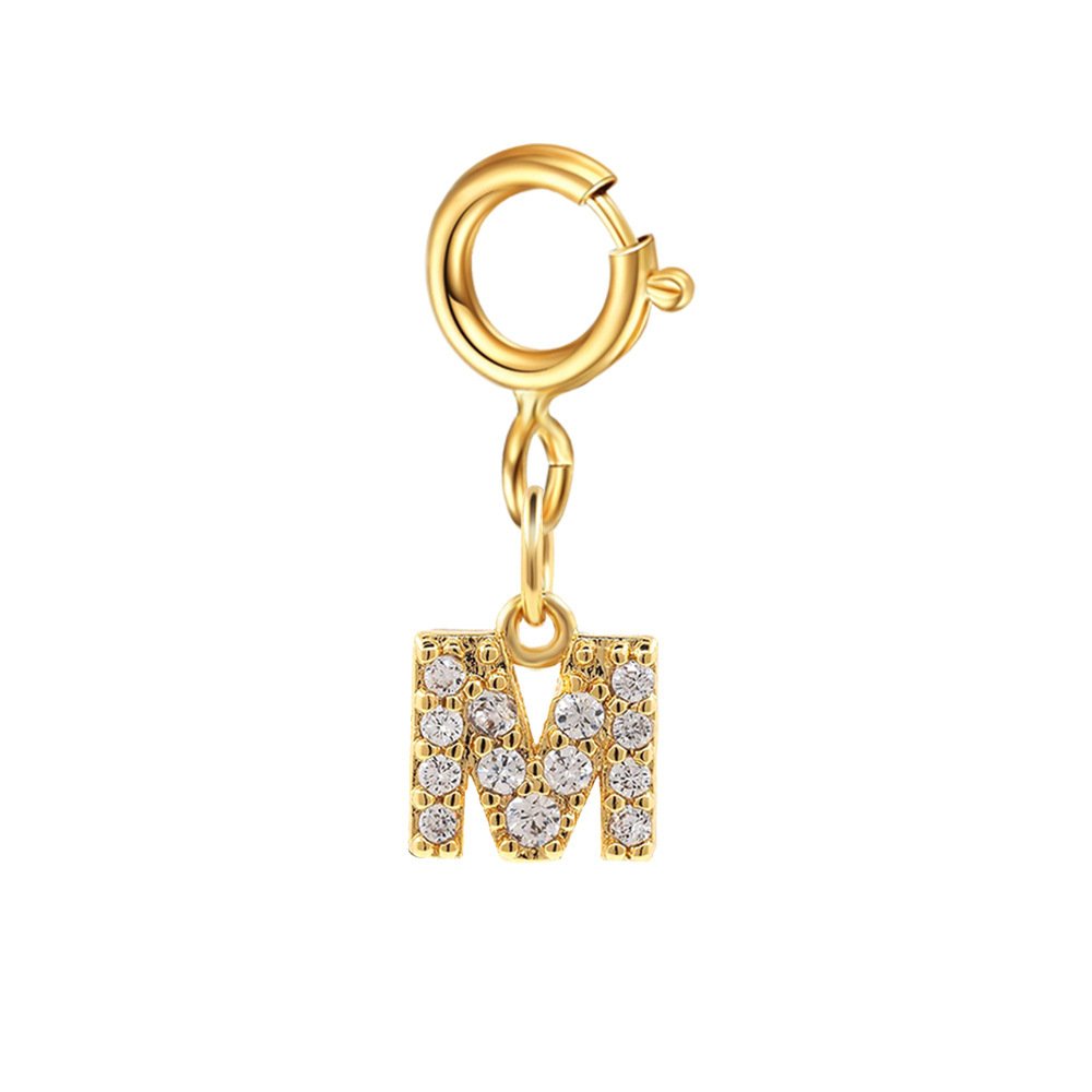 Customizable Initial Charm with Sparkle â€“ Add to Any Jewelry Piece