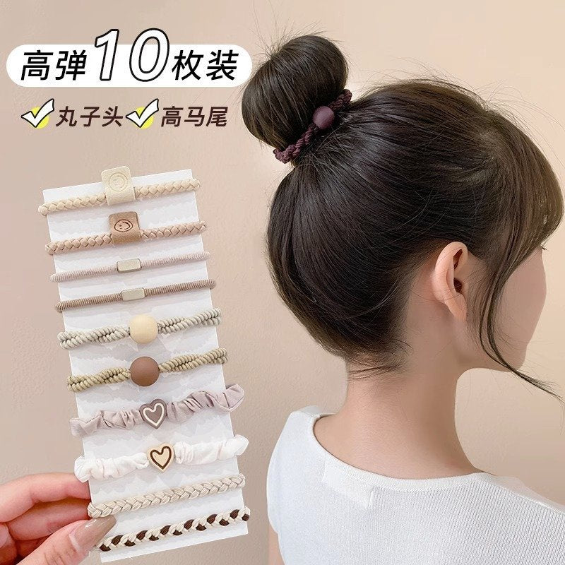 Set of 10 Light Colors Durable Hairbands