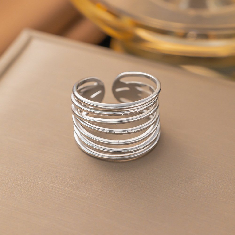 Titanium Steel Multi Layered Adjustable Ring