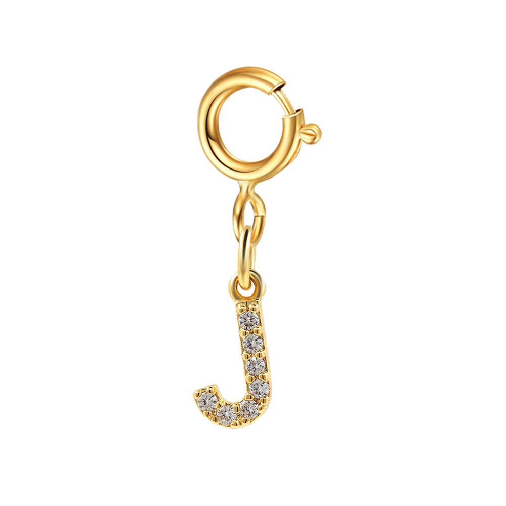 Customizable Initial Charm with Sparkle â€“ Add to Any Jewelry Piece