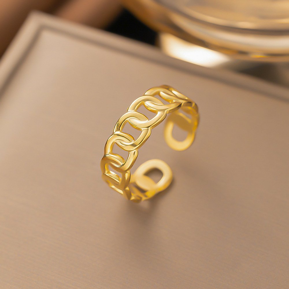 Gold Plated Chainlet Adjustable Ring