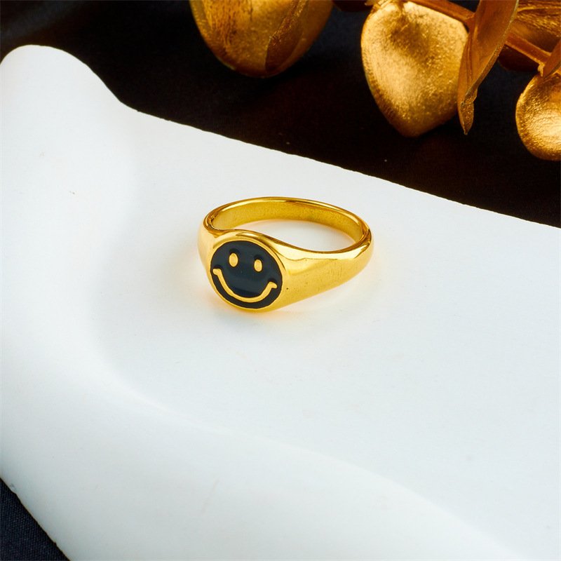 Feeling Lucky Gold Plated Happy Face Ring