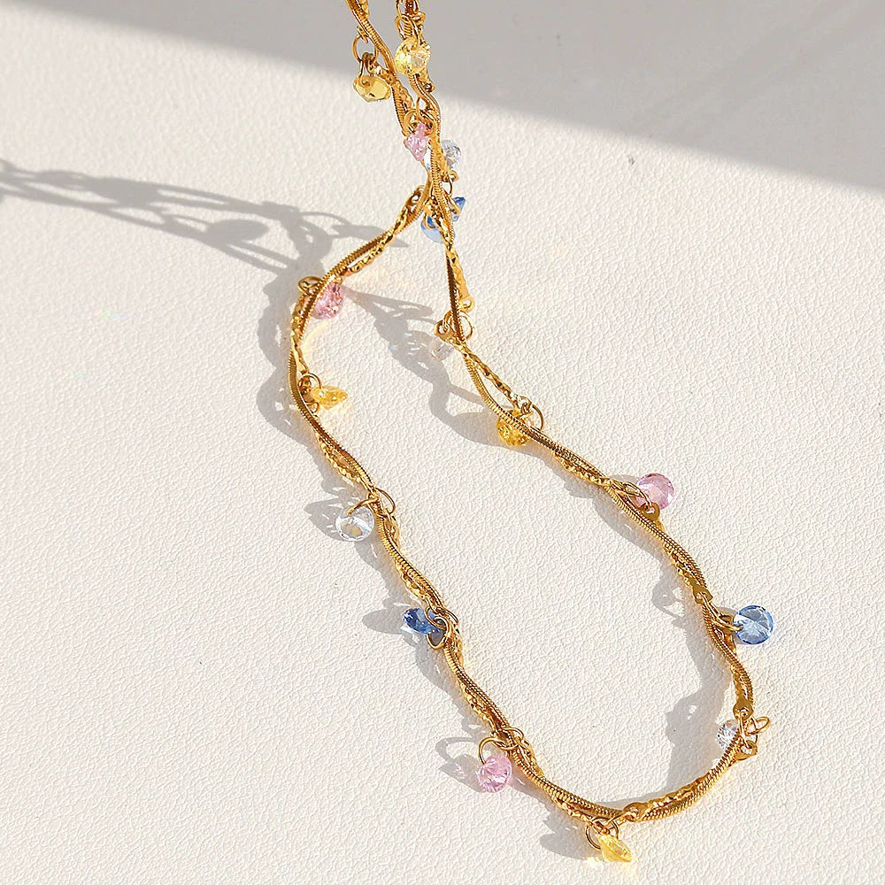 Pastel Crystal Charm Necklace