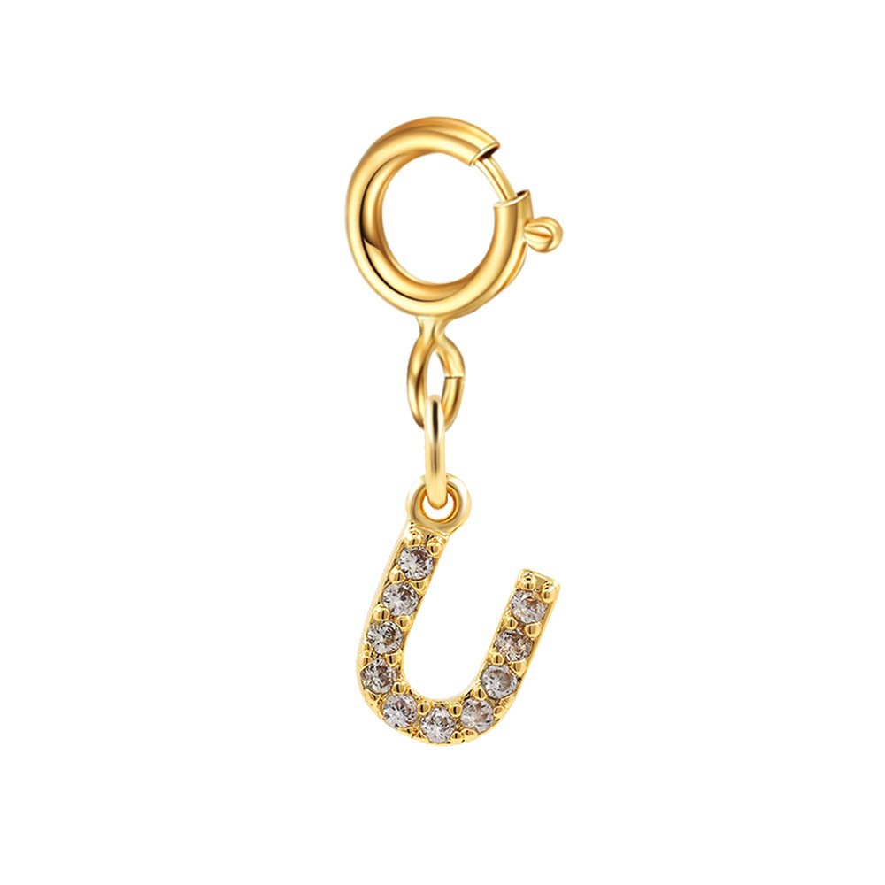 Customizable Initial Charm with Sparkle â€“ Add to Any Jewelry Piece